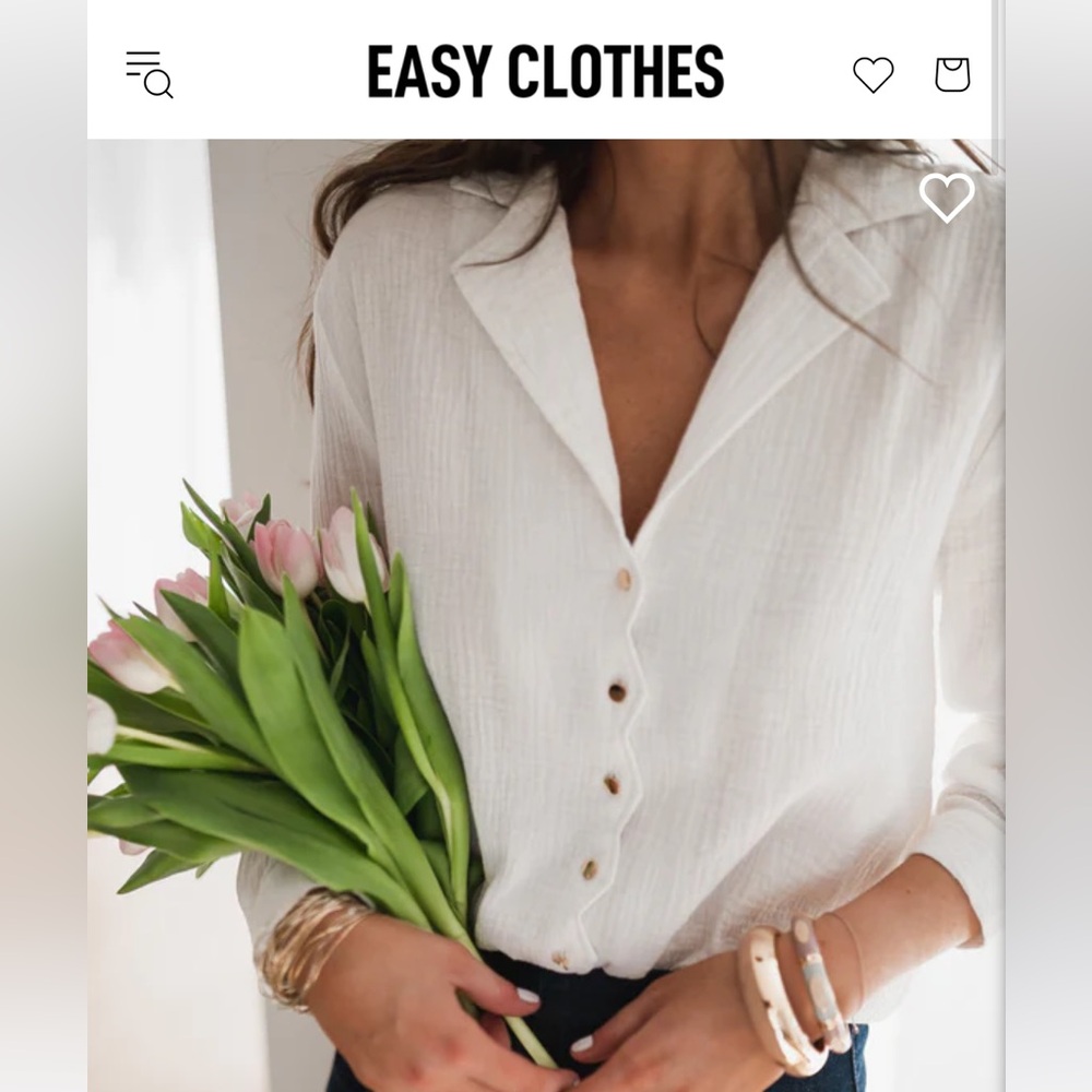 Easy Clothes White Lutece Blouse